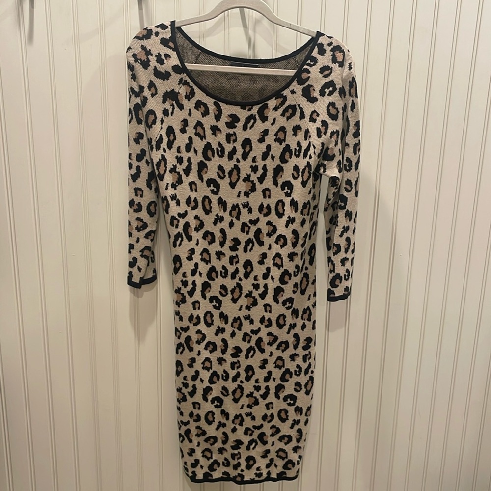 Velvet By Graham And Spencer Leopard Sweater Dress